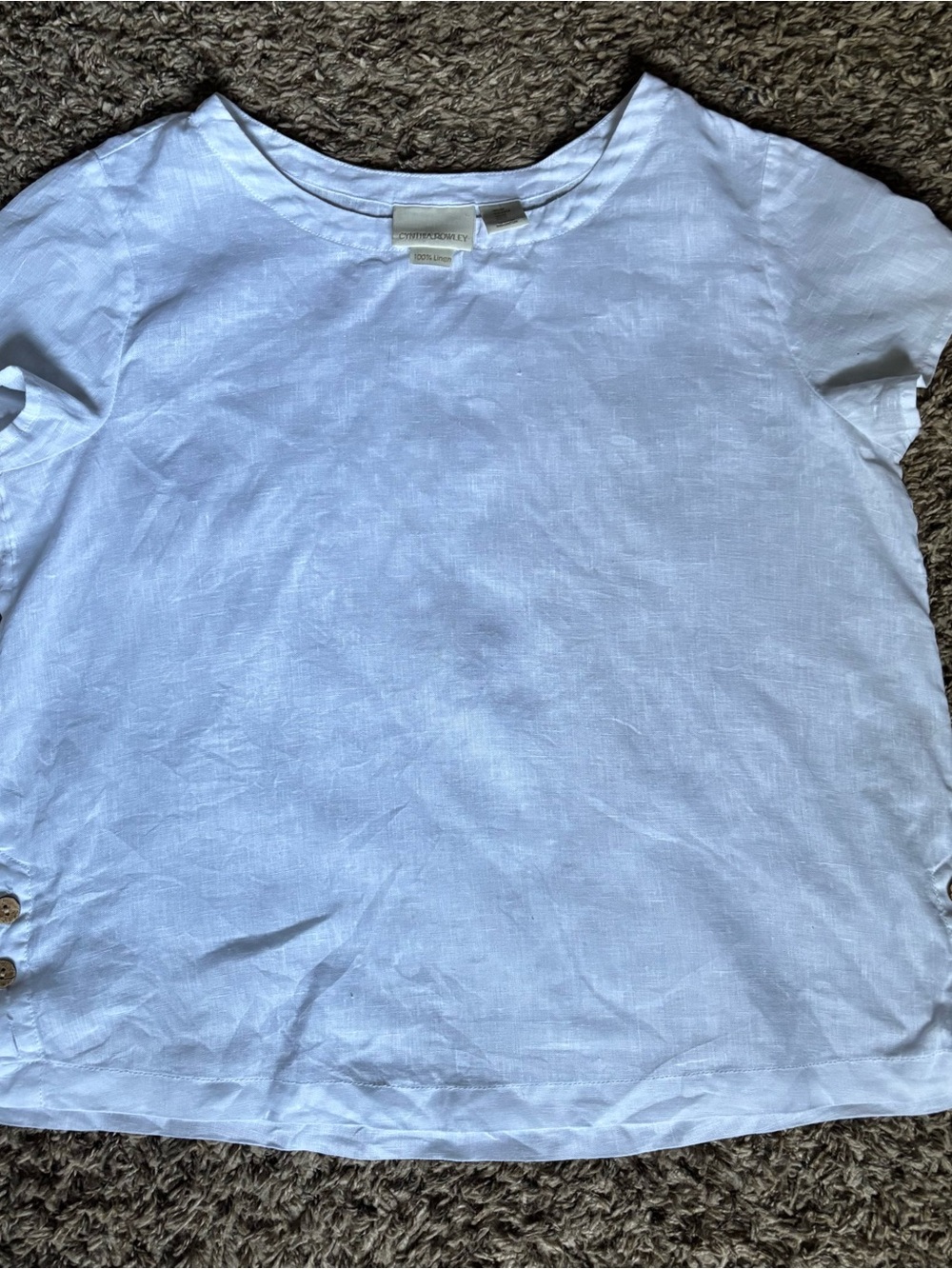 Cynthia Rowley White Short-Sleeve Top